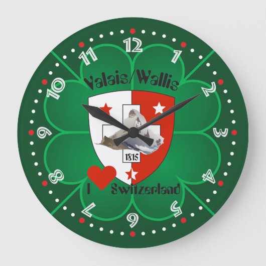 Wallis Valais Schweiz Uhr (Vorderseite)