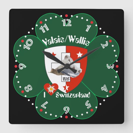 Wallis Valais Schweiz Uhr (Vorderseite)