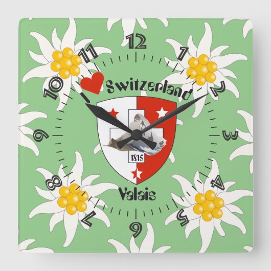 Wallis Valais Schweiz Uhr (Vorderseite)