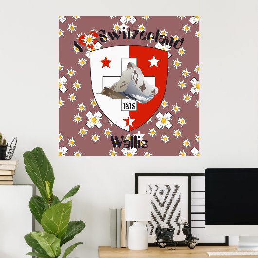 Wallis Wallis Schweiz Suisse Poster (Heimbüro)