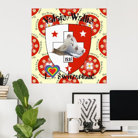 Wallis Wallis Schweiz Suisse Poster (Heimbüro)