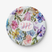 WALLISCHE BLUME UND SCHALTFLÄCHEN PAPPTELLER (Vorderseite)