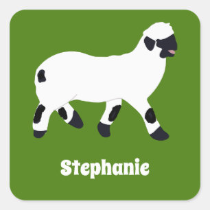 Walliser Schaf Personalisiert Quadratischer Aufkleber