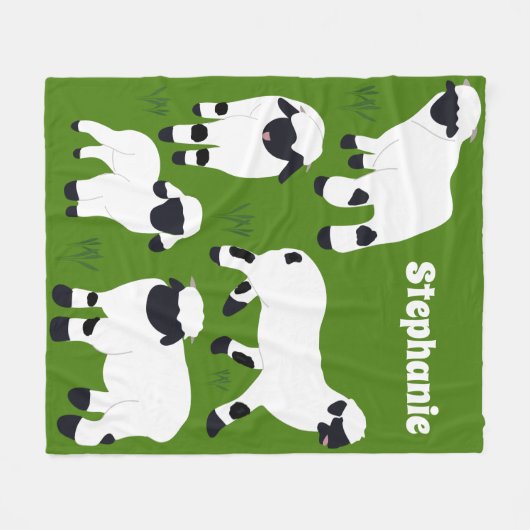 Walliser Schaf Personalisierte Bauern Fleecedecke (Vorderseite (Horizontal))
