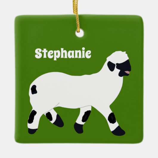 Walliser Schaf Personalisierte Bauern Keramikornament (Vorderseite)