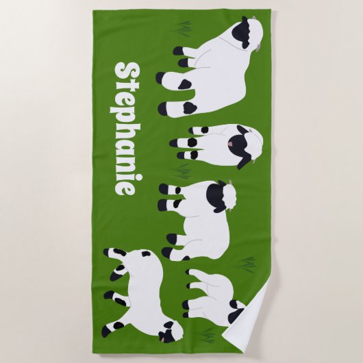 Walliser Schaf Personalisierte Bauern Strandtuch (Vorderseite)