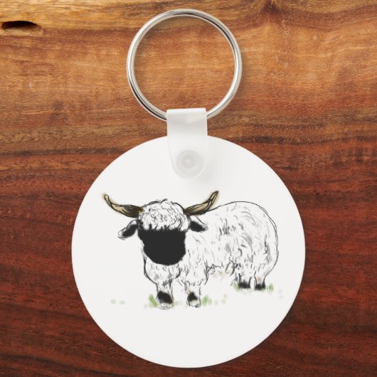 Walliser Schaf Schlüsselanhänger (Vorderseite)