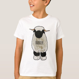 Walliser Schwarznasenschaf Cartoon-Illustration T-Shirt