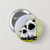 Walliser Schwarznasenschaf-Gesichtsmaske Button (Vorne & Hinten)