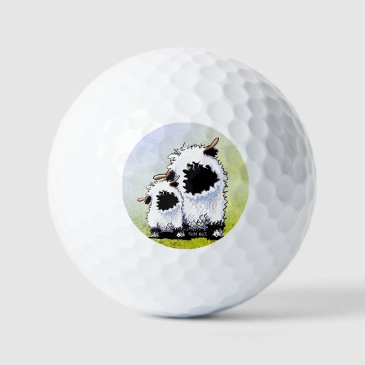 Walliser Schwarznasenschaf Golfball (Vorderseite)