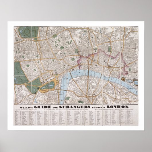 Wallis's Guide for Strangers Through London, 1841 Poster (Vorne)