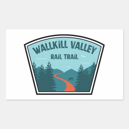 Wallkill Valley Rail Trail Rechteckiger Aufkleber (Vorderseite)