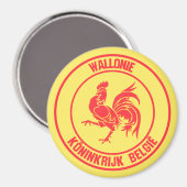 Wallonie Round Emblem Magnet (Vorderseite/Rückseite)