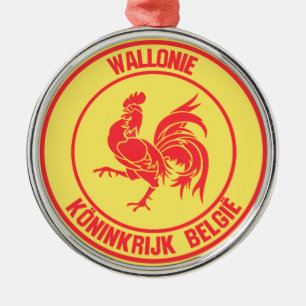Wallonie Round Emblem Ornament Aus Metall