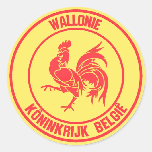 Wallonie Round Emblem Runder Aufkleber (Vorderseite)