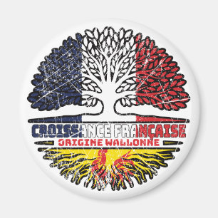 Wallonie Wallonien Französisch-Frankreich Tree Roo Magnet