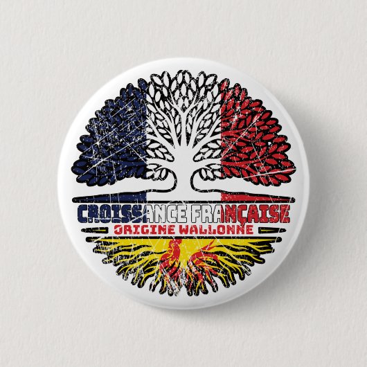 Wallonien Wallonisch Französisch Frankreich Baum W Button (Vorderseite)
