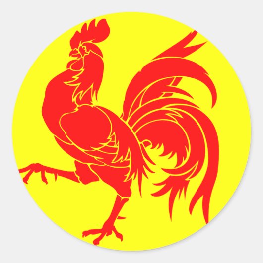 Wallonische Flagge - Drapeau de la Wallonie Runder Aufkleber (Vorderseite)