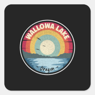 Wallowa Lake Oregon Farbenfrohe Landschaft Quadratischer Aufkleber