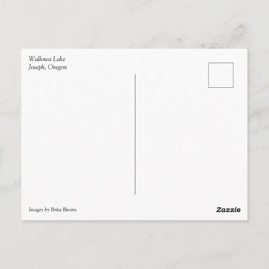 Wallowa Lake, Oregon Postkarte (Rückseite)