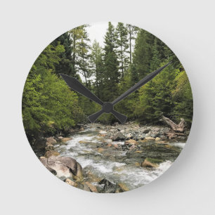 Wallowa River, OR Runde Wanduhr