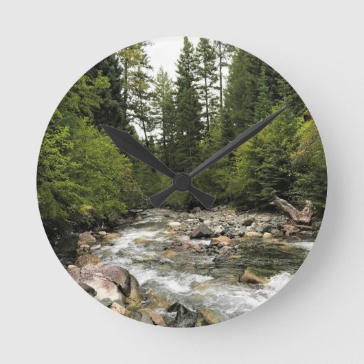 Wallowa River, OR Runde Wanduhr (Vorderseite)