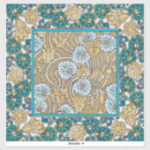 Wallpaper "Cyclamen blue art nouveau" Aufkleber (Blatt)