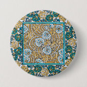 Wallpaper "Cyclamen blue art nouveau" Button (Vorderseite)