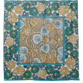 Wallpaper "Cyclamen blue art nouveau" Duschvorhang (Vorderseite)