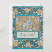 Wallpaper "Cyclamen blue art nouveau" Einladung (Vorderseite)