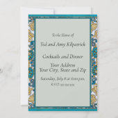 Wallpaper "Cyclamen blue art nouveau" Einladung (Rückseite)