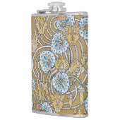 Wallpaper "Cyclamen blue art nouveau" Flachmann (Links)