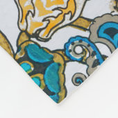 Wallpaper "Cyclamen blue art nouveau" Fleecedecke (Ecke)