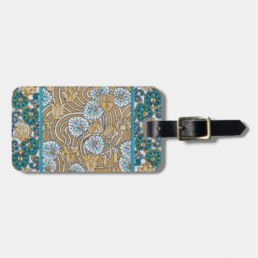 Wallpaper "Cyclamen blue art nouveau" Gepäckanhänger (Vorderseite horizontal)