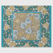 Wallpaper "Cyclamen blue art nouveau" Geschenkpapier (Flach)