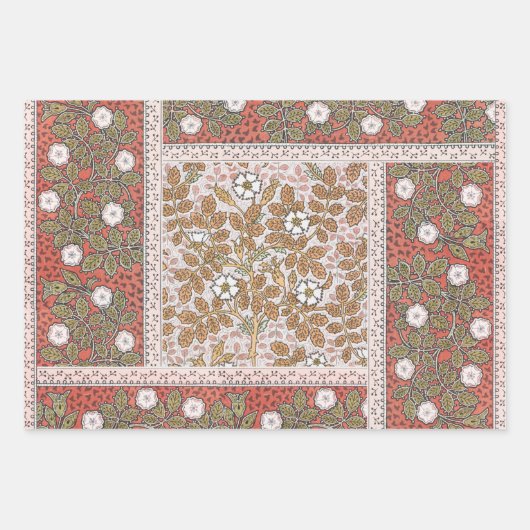 Wallpaper "Cyclamen blue art nouveau" Geschenkpapier Set (Vorderseite 3)