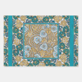 Wallpaper "Cyclamen blue art nouveau" Geschenkpapier Set (Vorderseite)