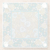 Wallpaper "Cyclamen blue art nouveau" Glasuntersetzer (Rückseite)