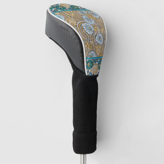 Wallpaper "Cyclamen blue art nouveau" Golf Headcover (angewinkelt)