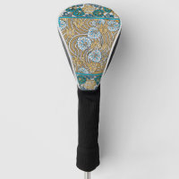Wallpaper "Cyclamen blue art nouveau"