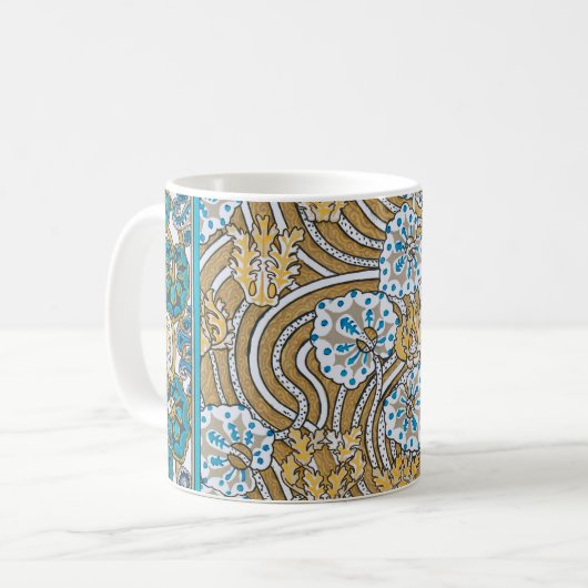 Wallpaper "Cyclamen blue art nouveau" Kaffeetasse (Vorderseite Links)