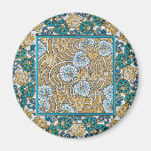 Wallpaper "Cyclamen blue art nouveau" Magnet (Vorne)