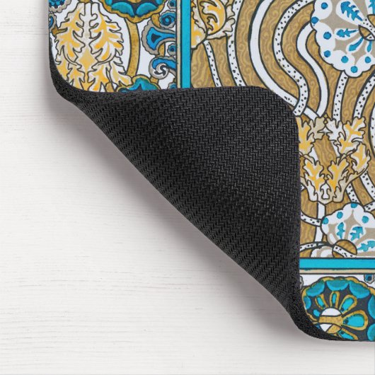 Wallpaper "Cyclamen blue art nouveau" Mousepad (Ecke)