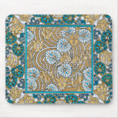Wallpaper "Cyclamen blue art nouveau" Mousepad (Vorne)