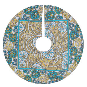 Wallpaper "Cyclamen blue art nouveau" Polyester Weihnachtsbaumdecke