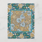 Wallpaper "Cyclamen blue art nouveau" Postkarte (Vorderseite)