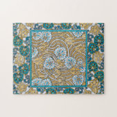 Wallpaper "Cyclamen blue art nouveau" Puzzle (Horizontal)