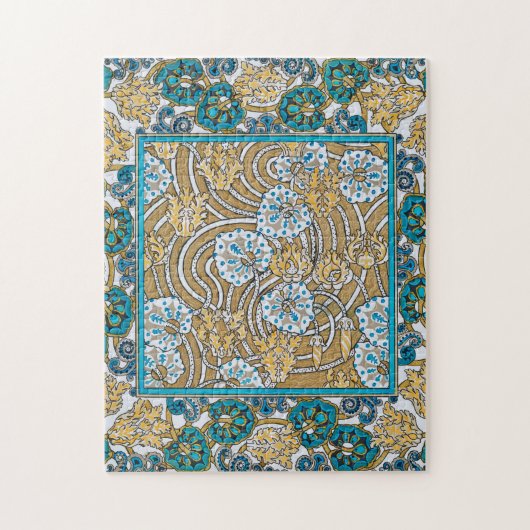 Wallpaper "Cyclamen blue art nouveau" Puzzle (Vertikal)