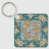 Wallpaper "Cyclamen blue art nouveau" Schlüsselanhänger (Vorderseite)