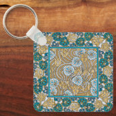 Wallpaper "Cyclamen blue art nouveau" Schlüsselanhänger (Vorderseite)